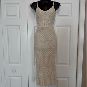 Cream Crochet Knit Dress